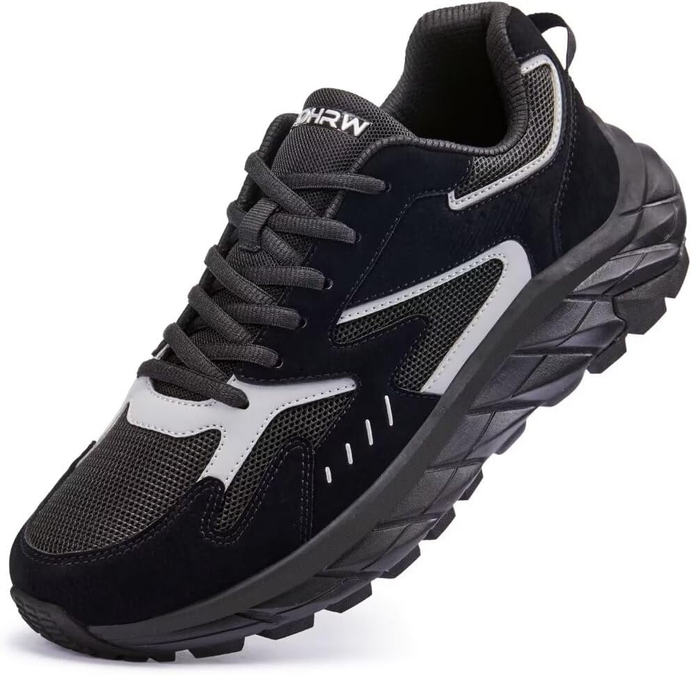 

Мужские кроссовки с ультраширокой колодкой, удобные для ходьбы, с облегчением боли в стопе, широким носком и поддержкой свода Teohrw, черный