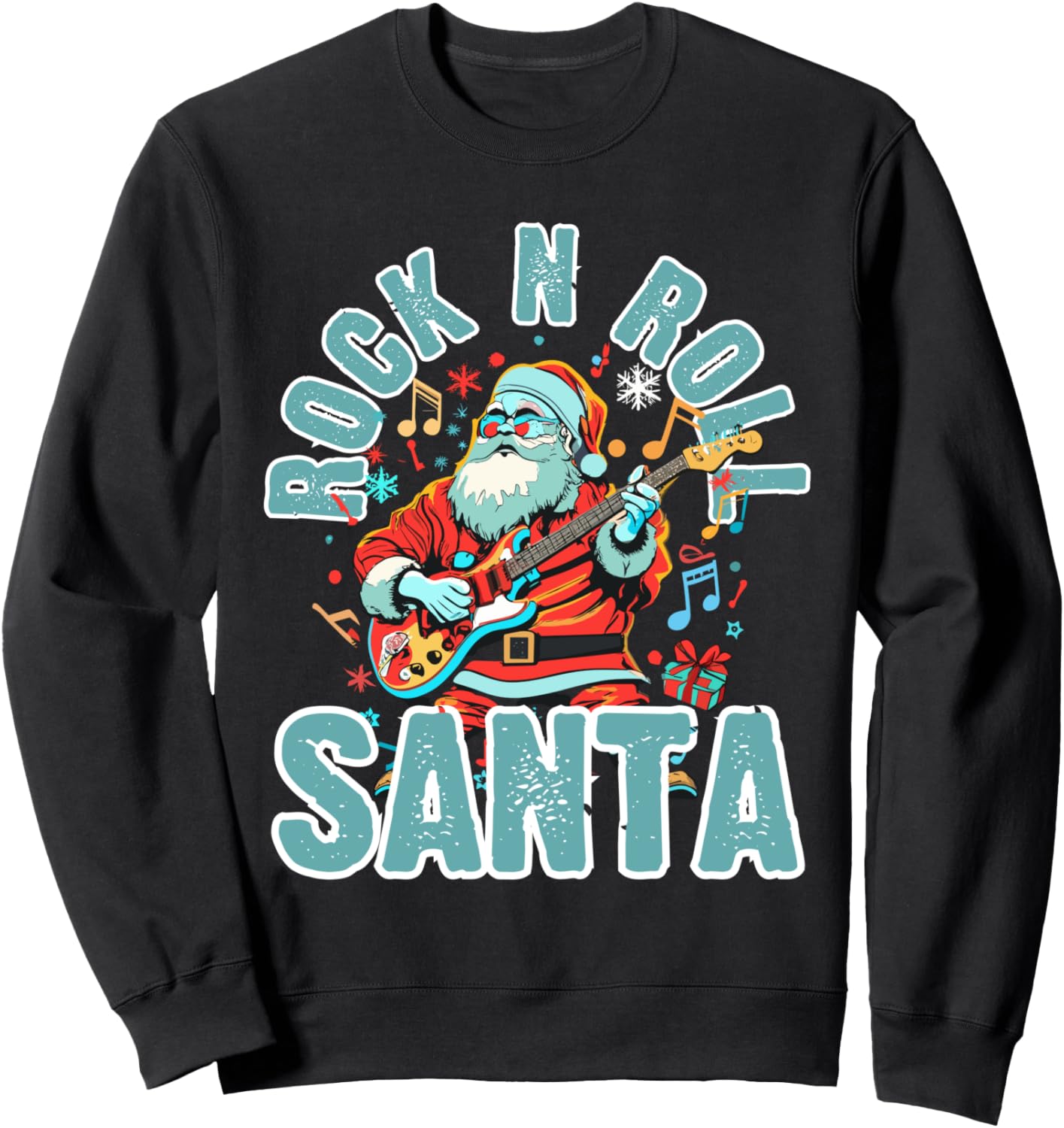 

Рождественская толстовка с изображением Санта-Клауса в стиле рок-н-ролла, играющего на гитаре Rock N Roll Christmas Gifts, черный