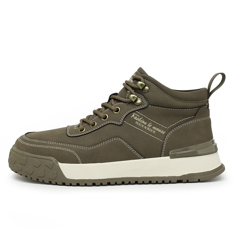 

GQWE Скользоустойчивые амортизирующие легкие мидтоп скейтборд кроссовки мужские коричнево-зеленые, цвет Brown Green