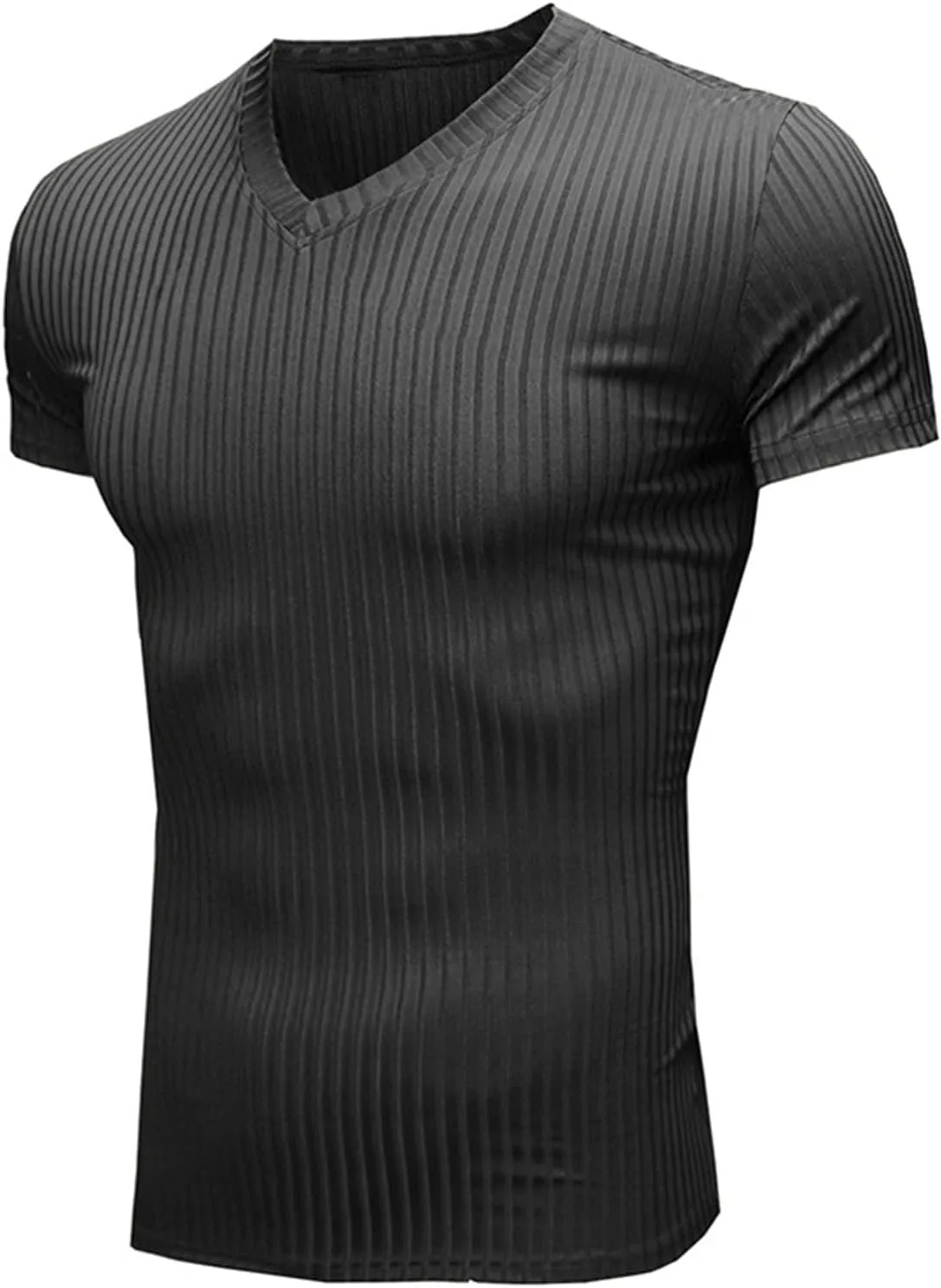 Мужская майка V-образного выреза Stretch Ribbed Knit для тренировок — фото 2