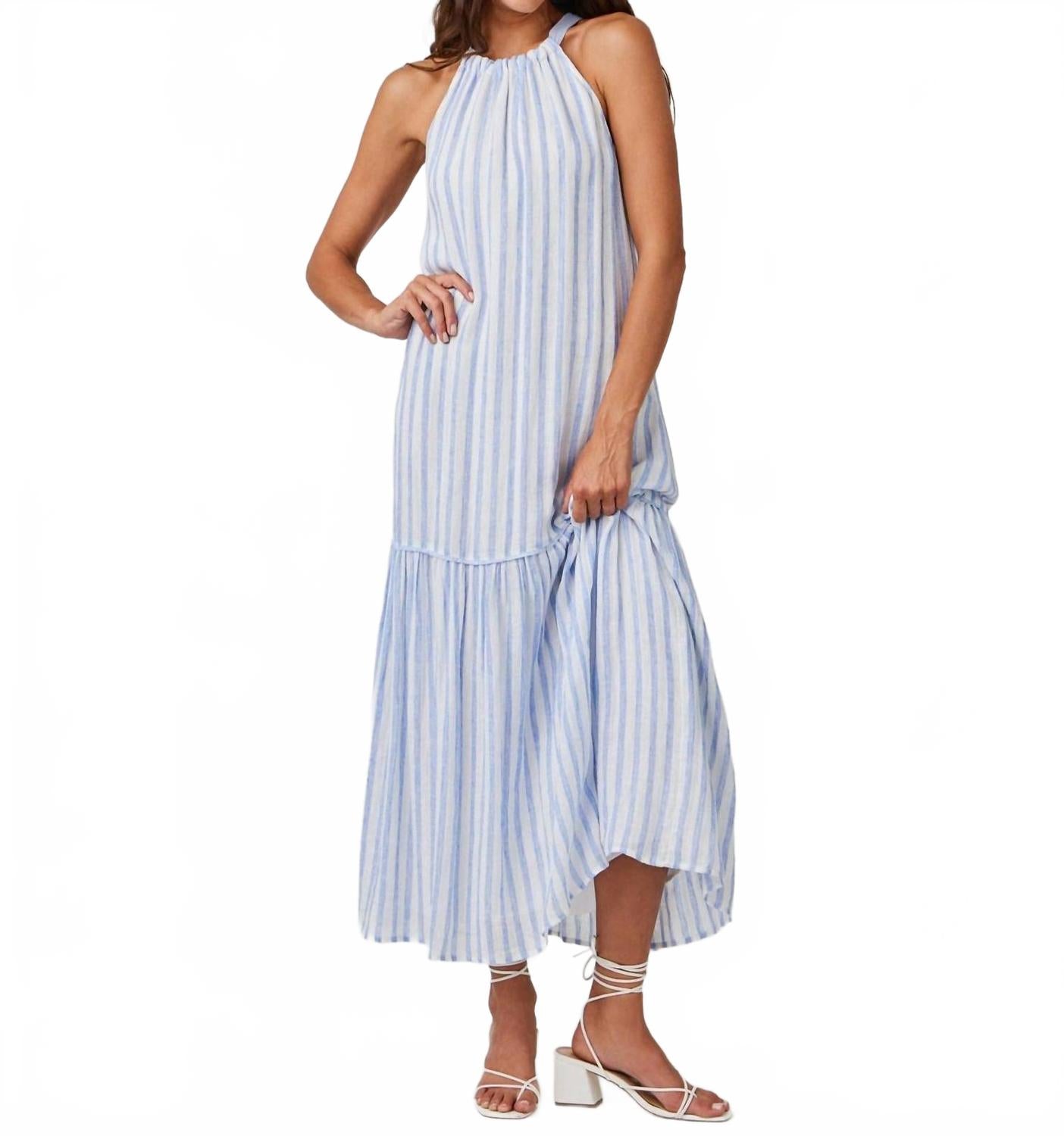 

Многослойное макси-платье в голубую небесную полоску Bella Dahl