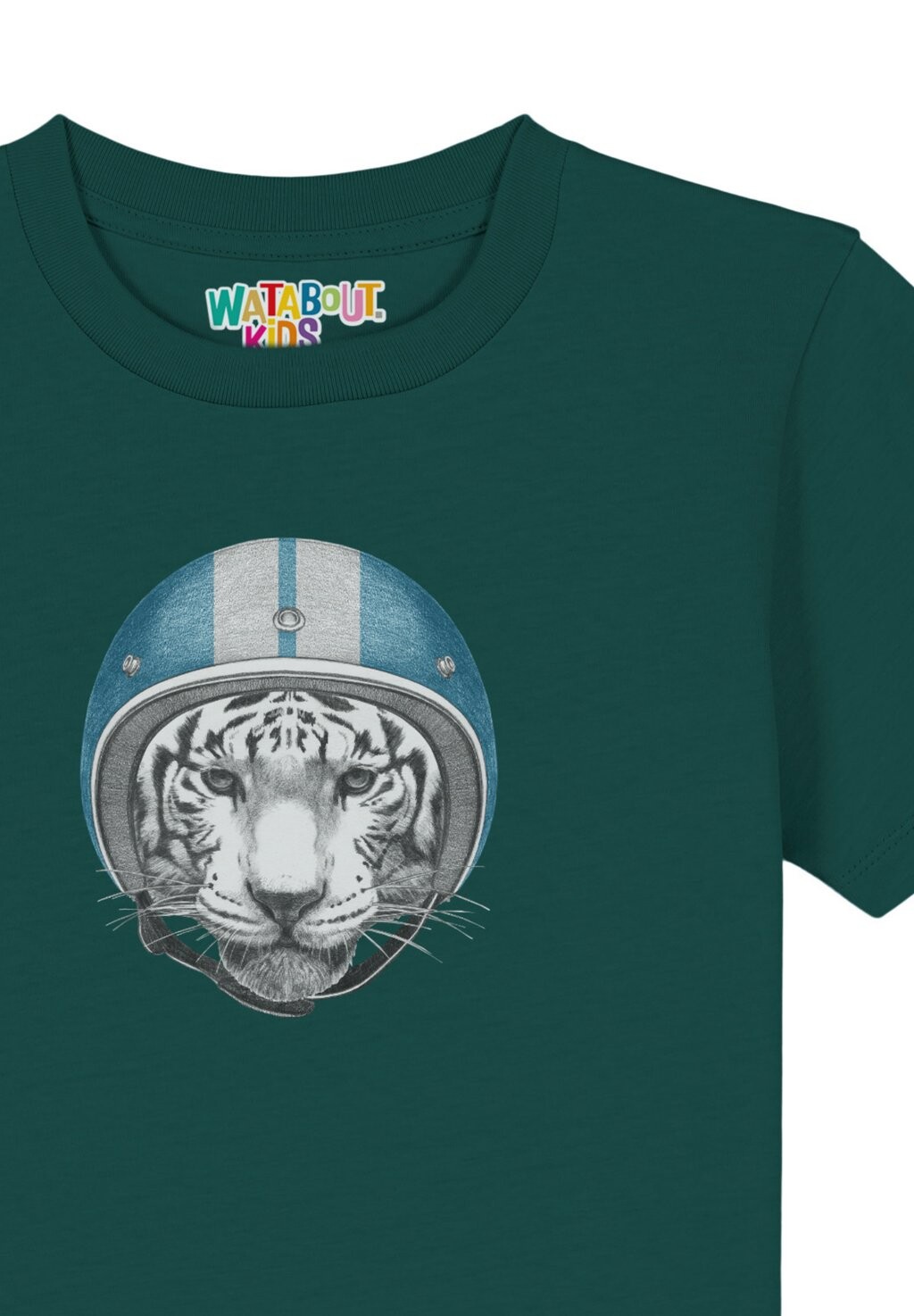 Принт на футболке Racing Tiger watapparel, темно-зеленый — фото 3