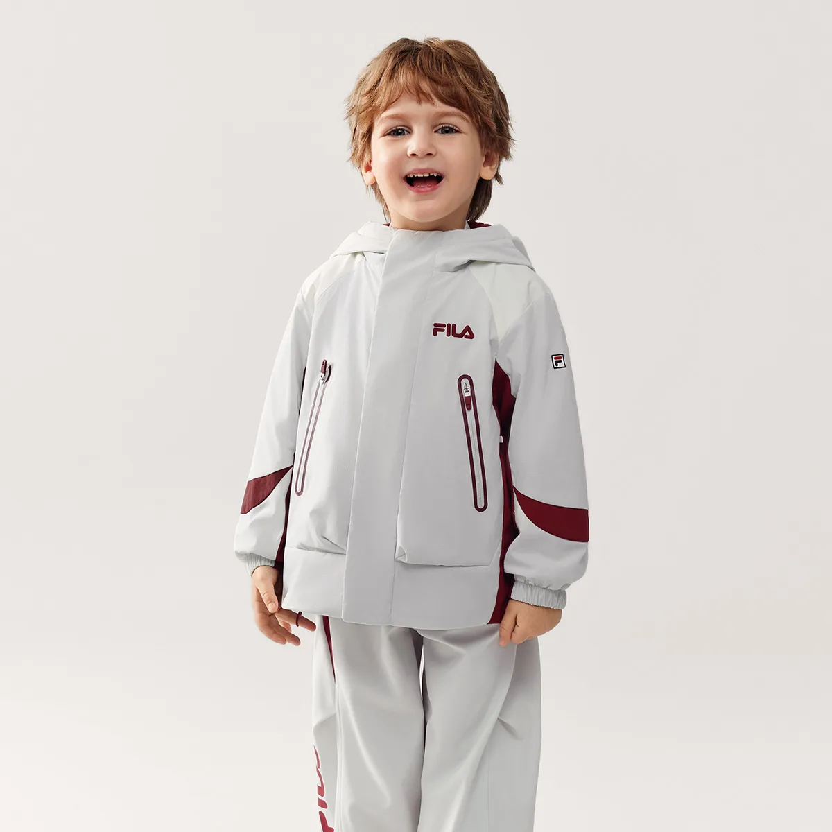 Толстовка с капюшоном Moderate FILA KIDS, Water Blue Gray — фото 3
