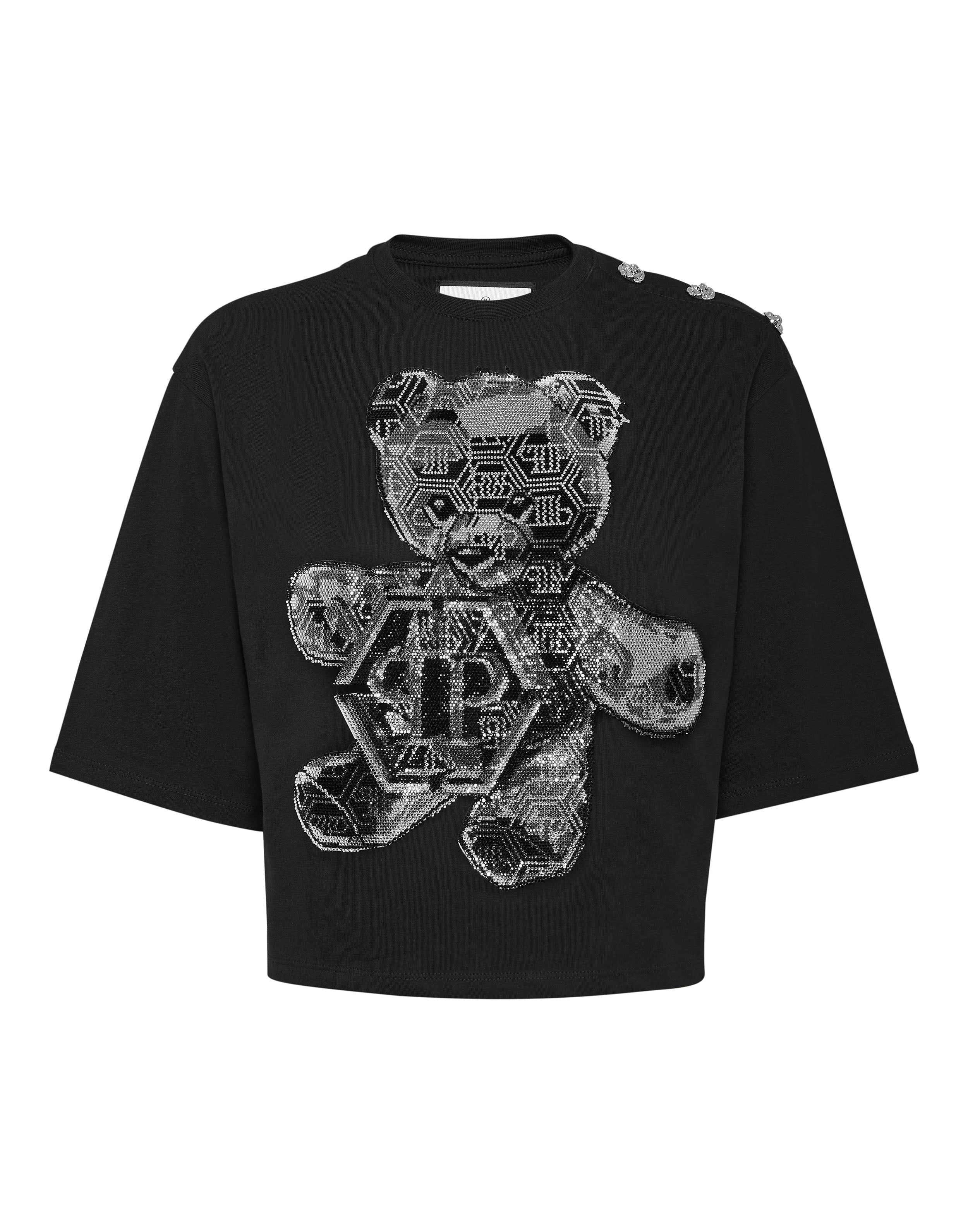 

Укороченная футболка Strass Teddy Bear PHILIPP PLEIN, черный