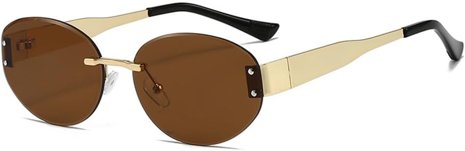 

Солнцезащитные очки UV400 с защитой от УФ-излучения - овальные без оправы в стиле металлик-панк, подходят для женщин и мужчин, для бега и занятий спортом на открытом воздухе UYPTK, 15509-c5