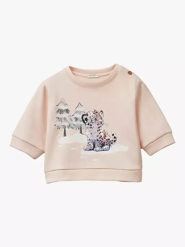 Детский комбинезон с цифровым принтом, розовый Benetton