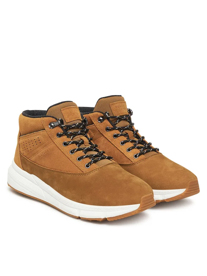 Tommy Hilfiger Ботинки Hilfiger W Nbk Sde Hybrid Boot FM0FM05609 коричневого цвета на шнуровке — фото 2
