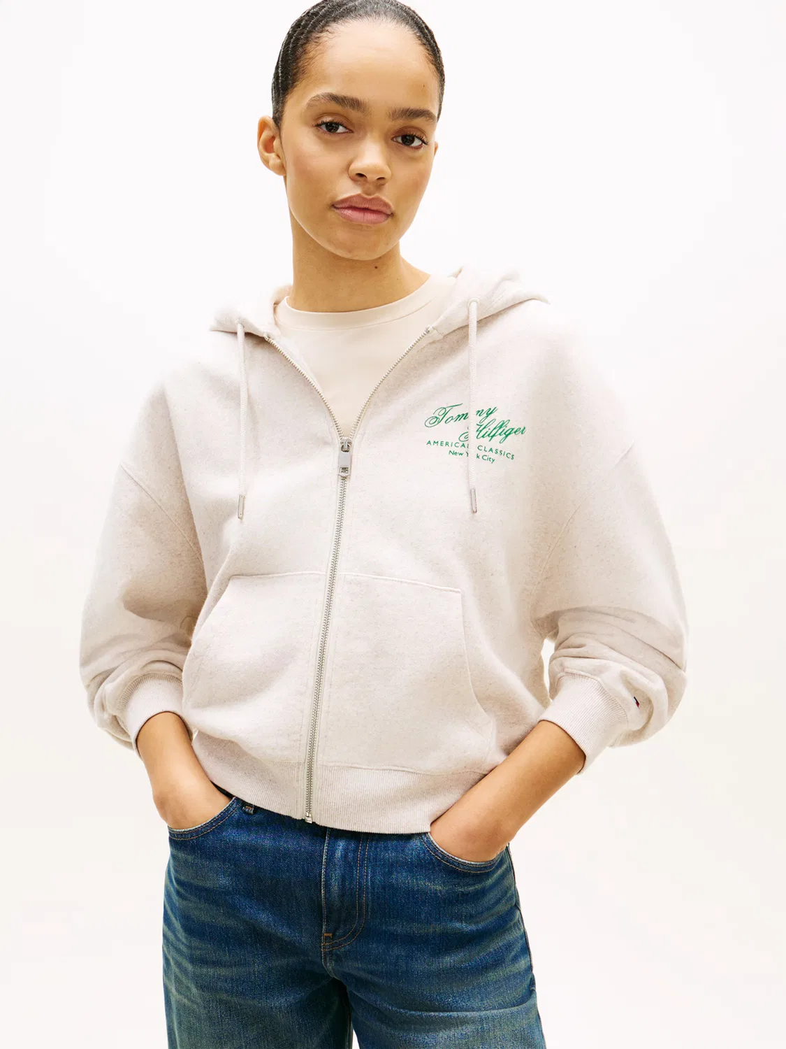 Толстовка на молнии Tommy Hilfiger, Light Beige — фото 3