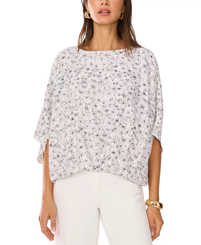 

Женский топ с лодочкой и рукавом 3/4 реглан Vince Camuto, белый