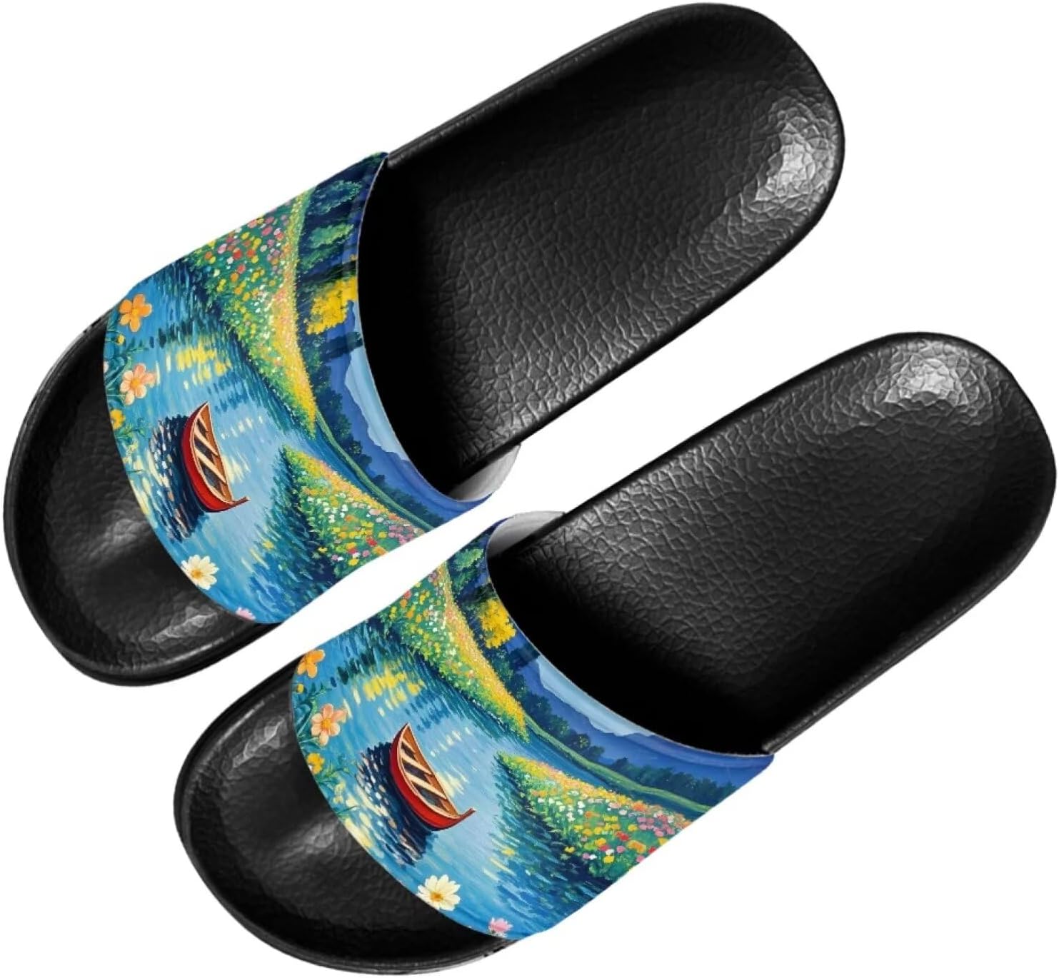 

Сланцы с принтом американского флага и лапы собаки Forchrinse для женщин и мужчин, легкие летние пляжные спортивные шлепки, Blossom Lake