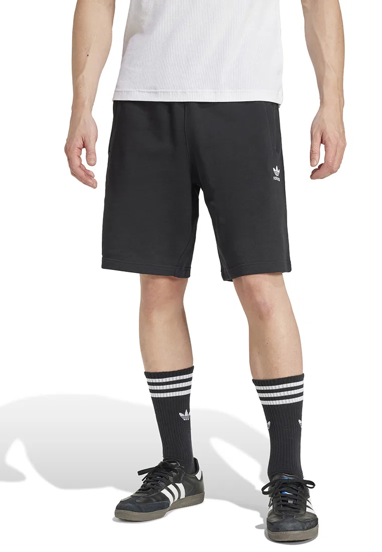 Шорты флисовые, Trefoil Essentials, Adidas, черный