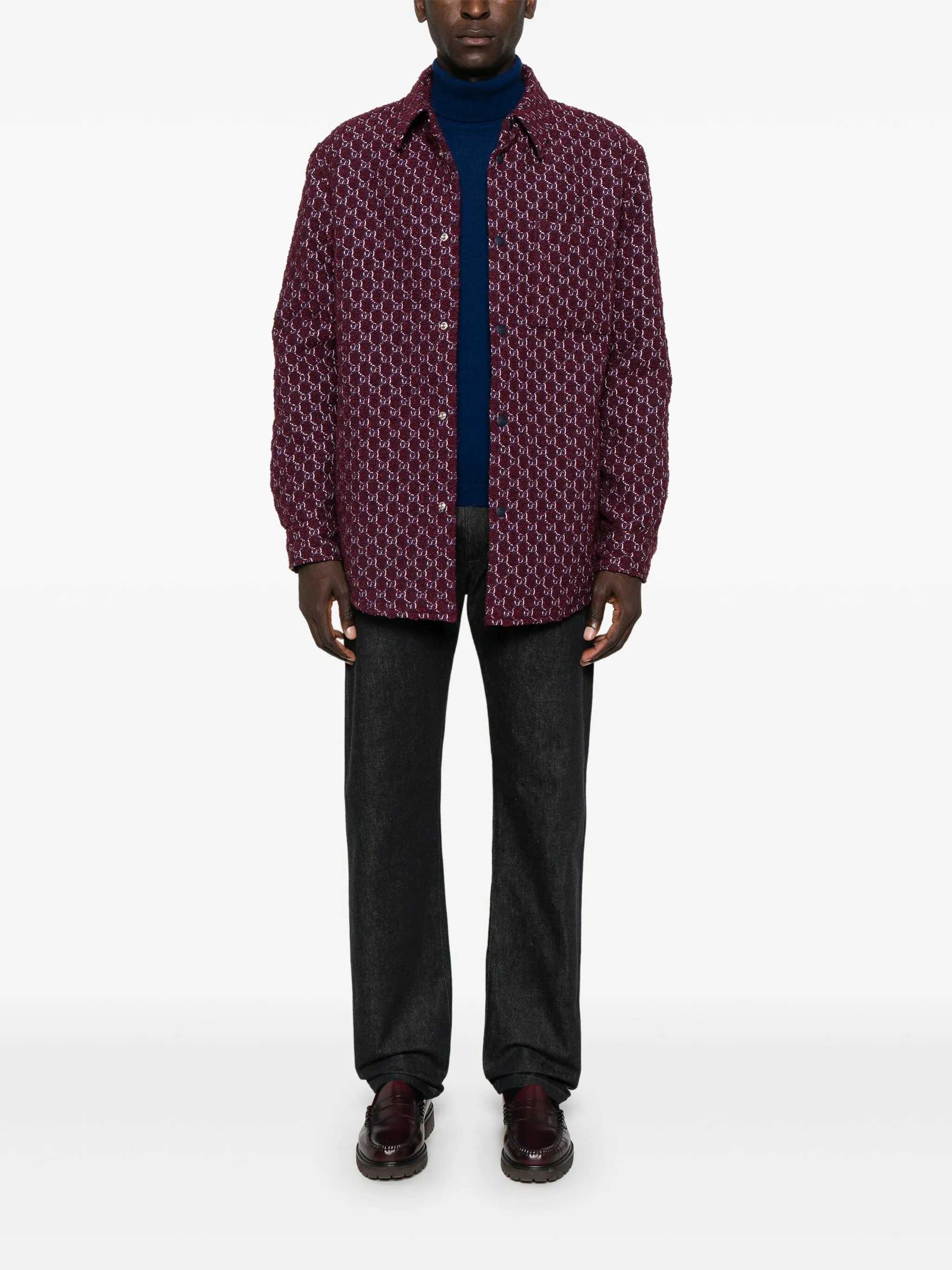 Куртка-рубашка Gucci GG Supreme, красный — фото 2