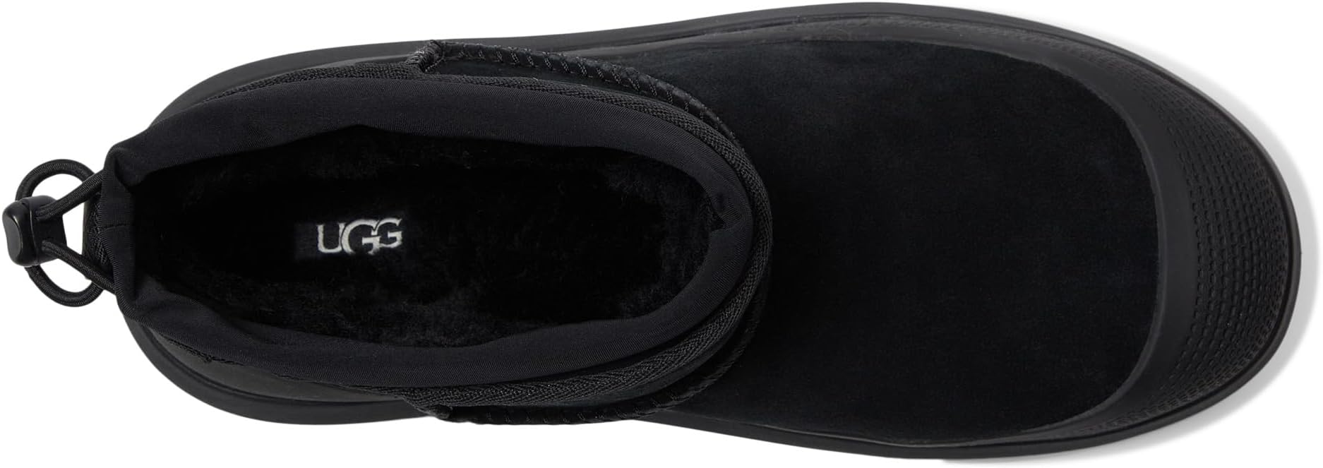 Мужские ботинки UGG Classic Ultra Mini Weather Hybrid замшевые с резиновой подошвой, черный — фото 2