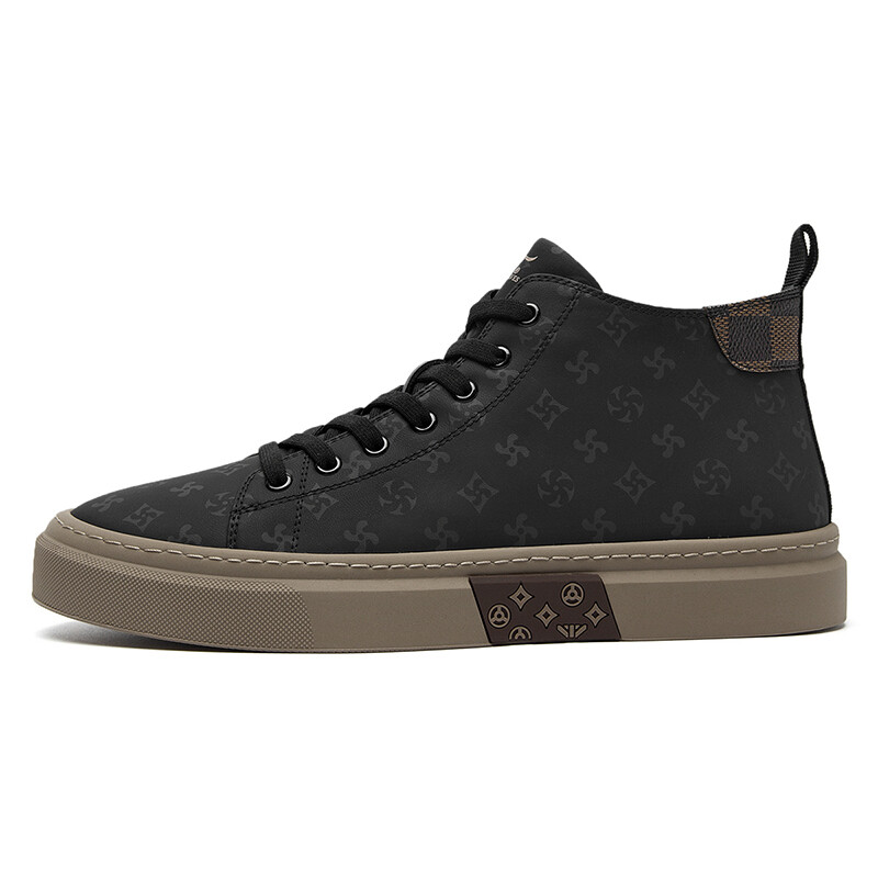 

Кроссовки SEPTWOLVES Skateboarding Shoes Men High-top, черный/коричневый