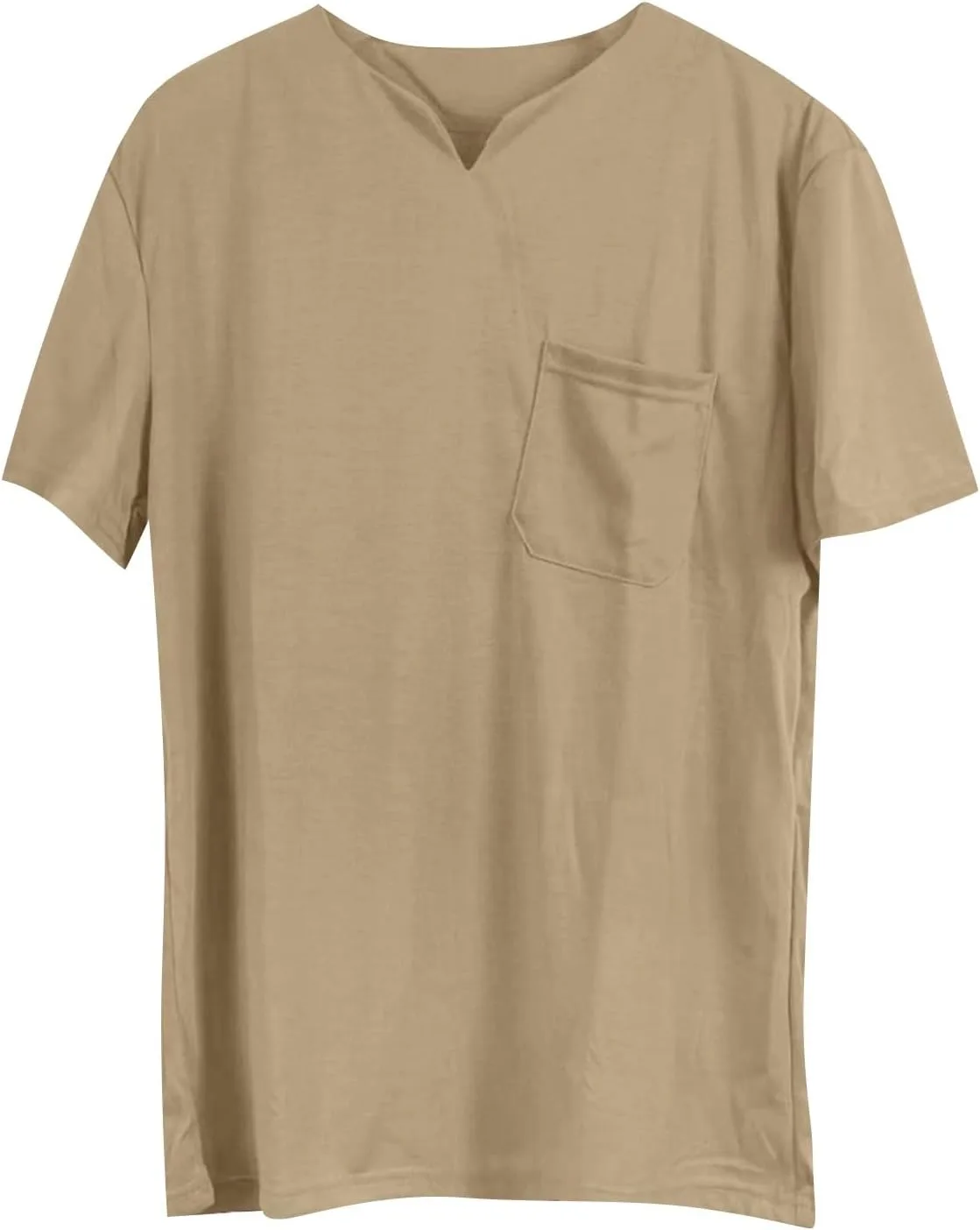 

Футболка для фитнеса мужская, V-образный вырез, легкий хлопковый материал с карманом Likthione