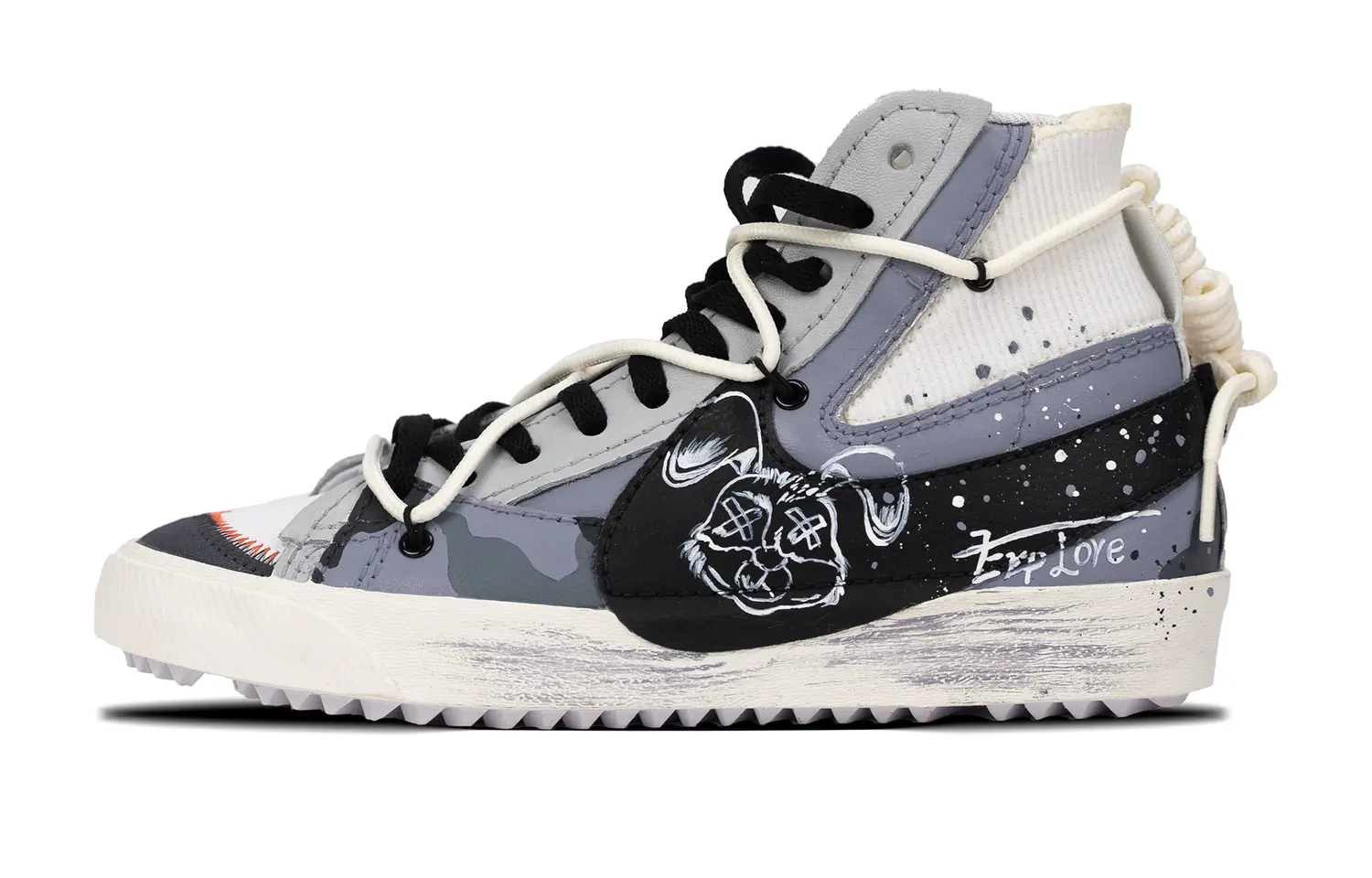 Кроссовки Nike Blazer Skateboard Shoes Unisex High-Top Gray White