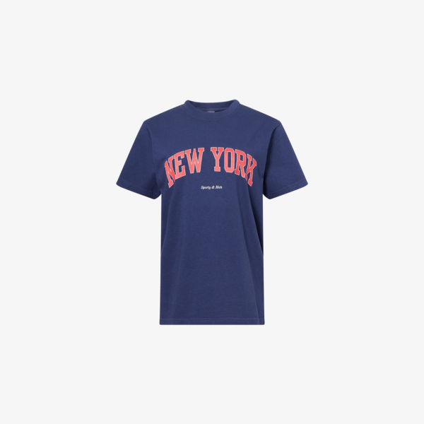 

Футболка Sporty & Rich New-York Ivy с круглым вырезом, синий