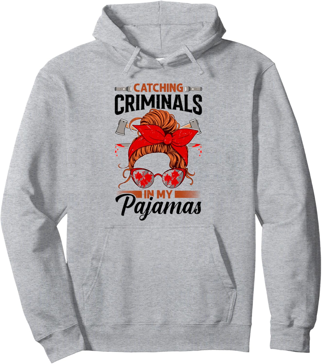 

Забавная толстовка для любителей криминальных сериалов и драм True Crime Fan Murder Mystery Designs, серый