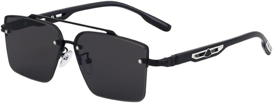 

Мужские солнцезащитные очки без оправы, женские винтажные классические солнцезащитные очки, панк-очки, солнцезащитные очки с защитой от УФ-излучения UV400 TYUVIVO, C1 Black Grey