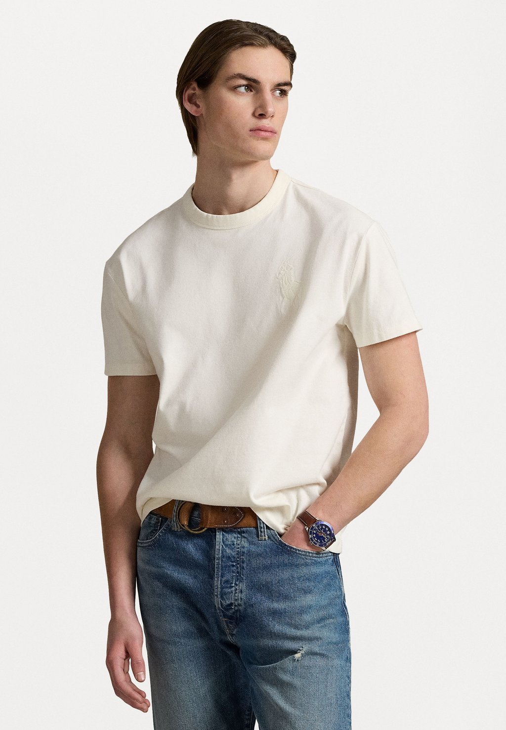 

Базовая футболка CLASSIC FIT BIG PONY JERSEY T-SHIRT Polo Ralph Lauren, слоновая кость