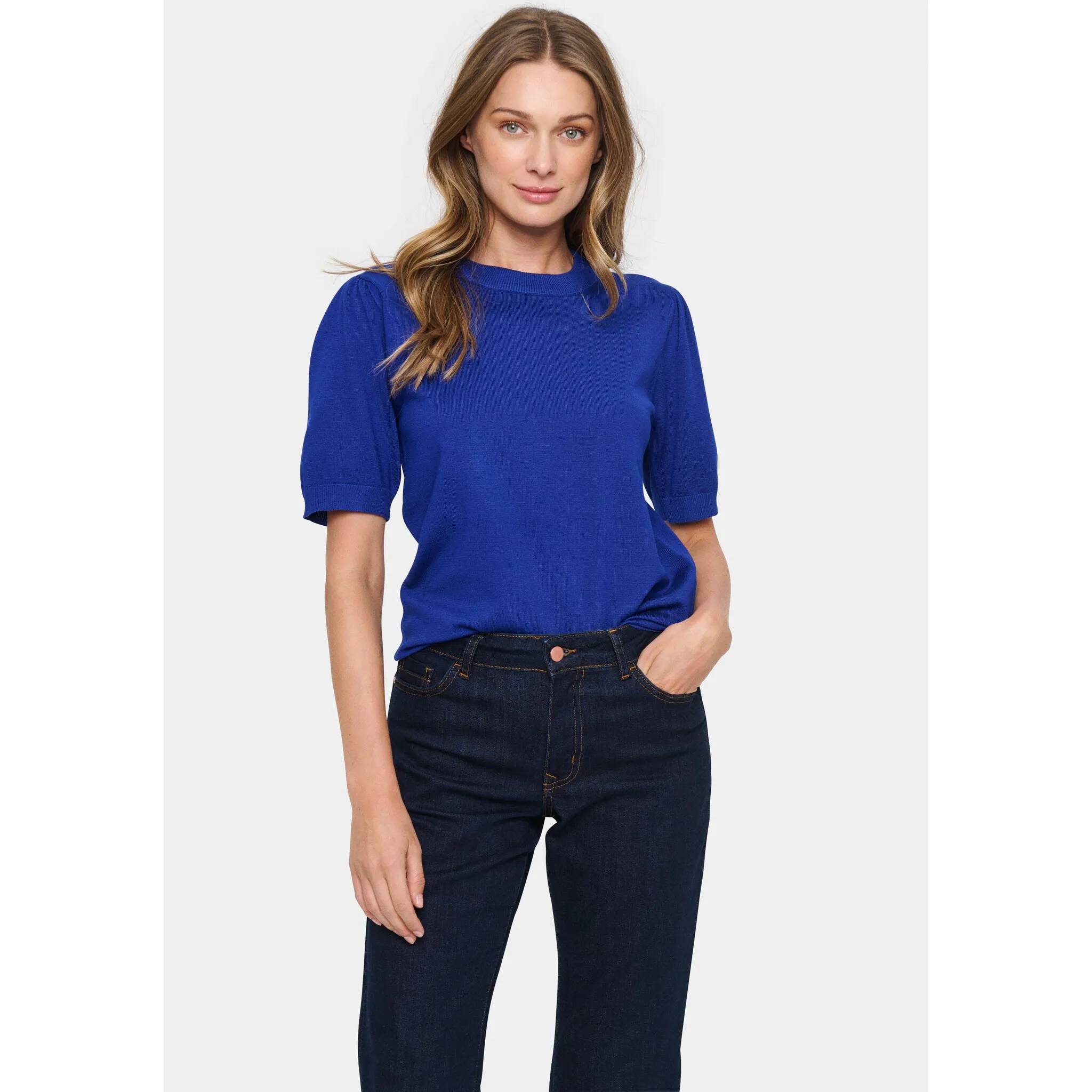 

Свитер с короткими рукавами Saint Tropez "MilaSZ SS Pullover", синий