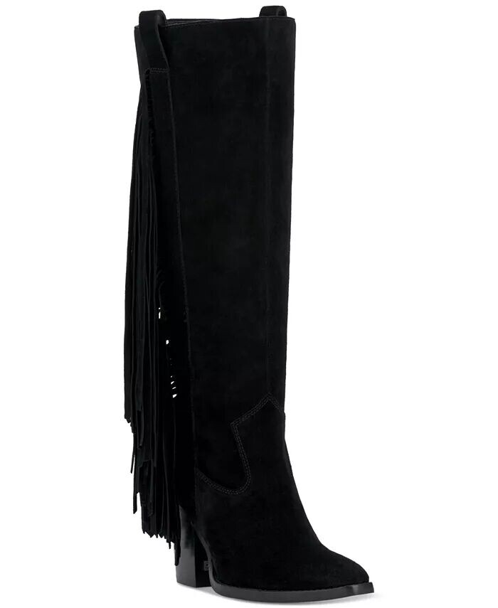 

Женские сапоги до колена Pelia с широкой икрой и бахромой Vince Camuto, черный