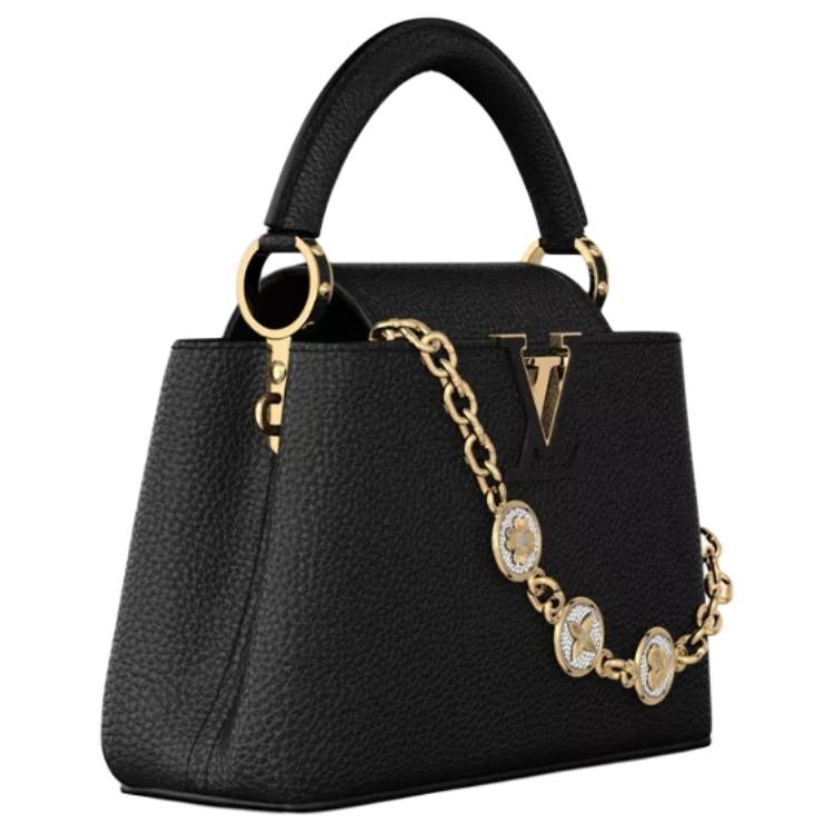 LOUIS VUITTON Сумка через плечо из телячьей кожи Taurillon, кроссбоди, маленькая женская сумка, черная — фото 2