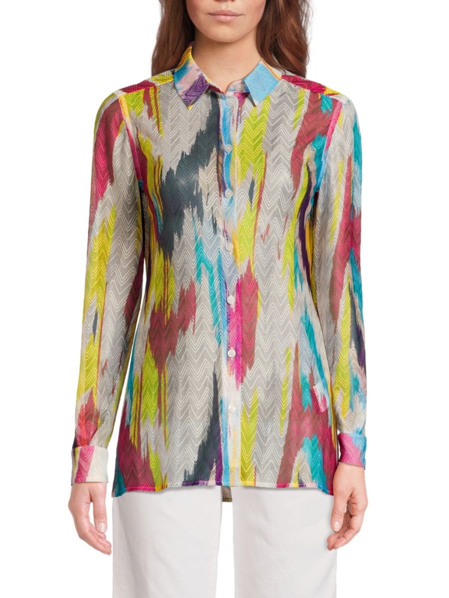 

Рубашка с абстрактным принтом M Missoni, цвет Grey Multi