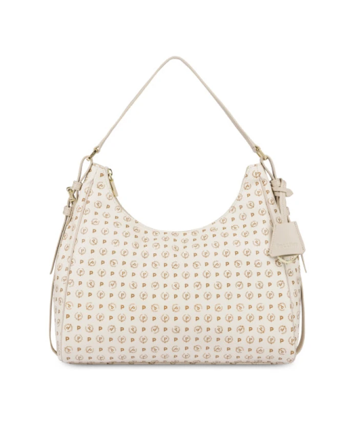 

Мягкая на ощупь сумка-хобо в классическом стиле Pollini, бежевый