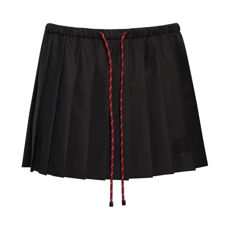 

Юбка Miu Miu Pleated Batavia Skirt 'Ebony', черный