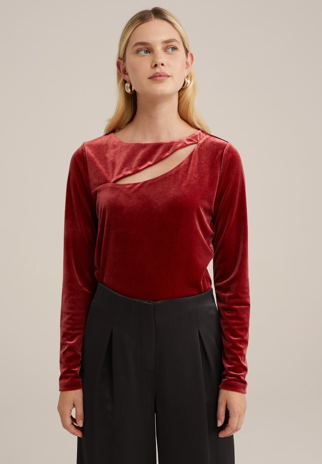 

Топ с длинными рукавами WE Fashion, красный