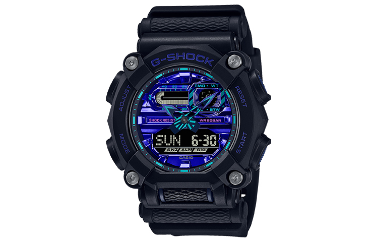 

CASIO Мужские часы с двойным жидкокристаллическим/аналоговым дисплеем, черные, GA-900VB-1APR