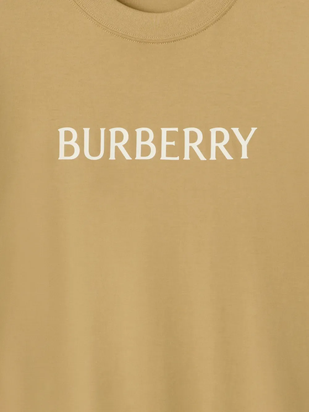 Футболка BURBERRY хлопковая с логотипом, бежевый — фото 4