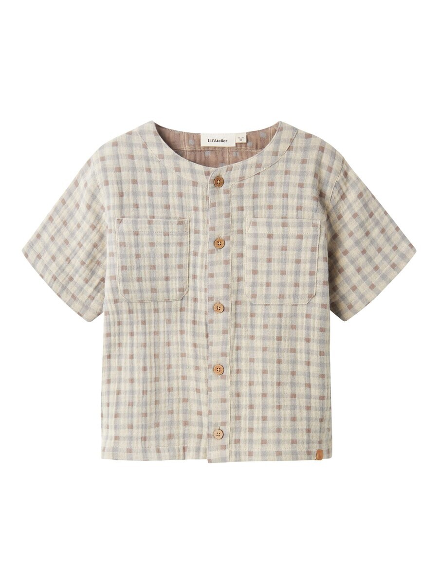 

Рубашка NAME IT Regular fit Button Up, бежевый