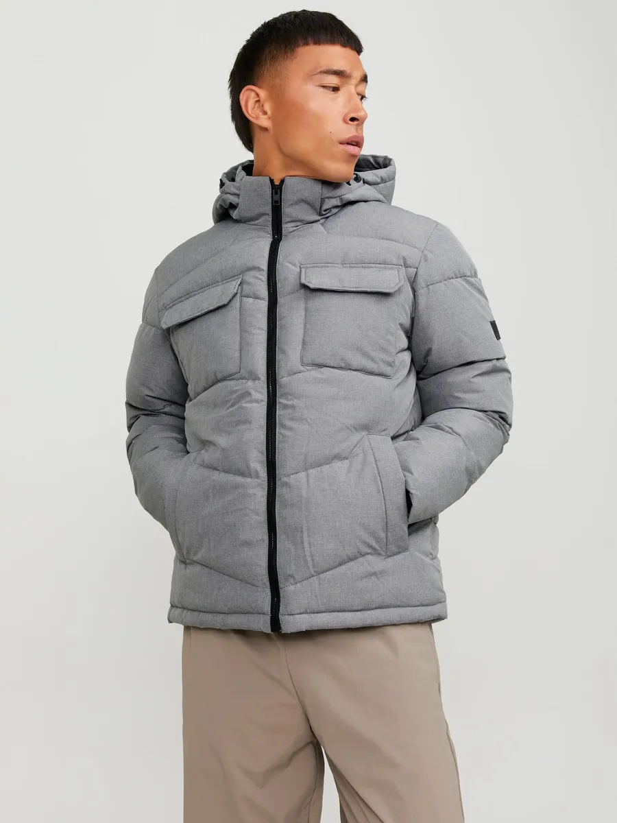 

Стеганая куртка Jack & Jones "JJMASON PUFFER JACKET SN", с капюшоном, серый