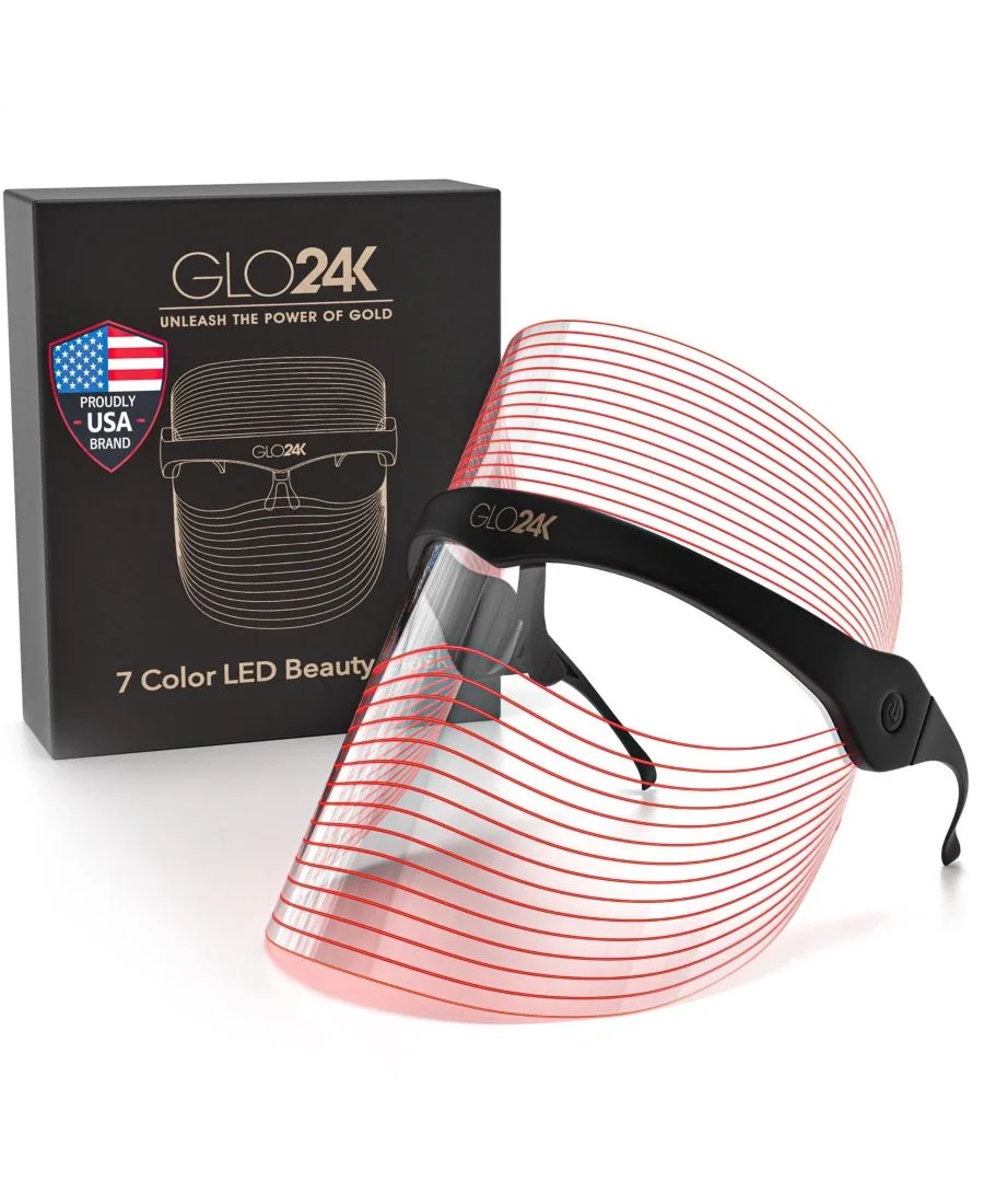 GLO24K 7-цветный светодиодный прибор для ухода за лицом - маска для лица, 1 шт