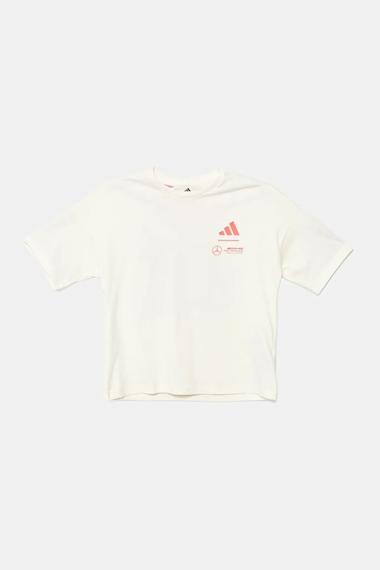 

Детская хлопковая футболка MERCEDES Adidas Performance, бежевый