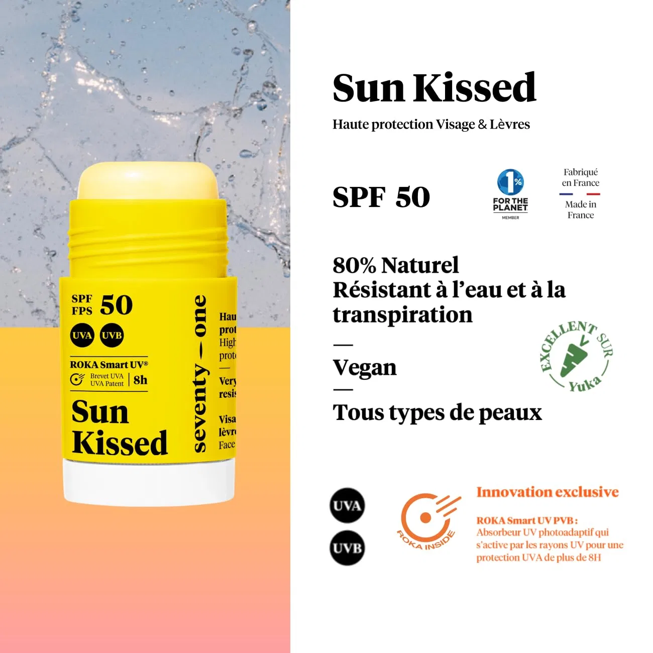 Солнцезащитный стик для лица SPF 50 «Sun Kissed» от SeventyOne Percent Seventyone Percent — фото 3