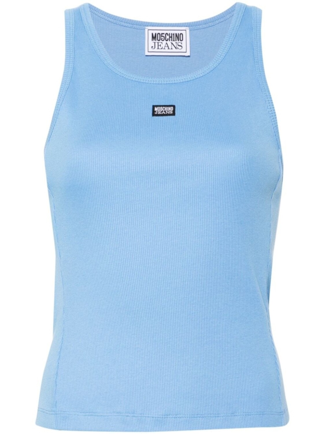 

MOSCHINO JEANS топ в рубчик с нашивкой-логотипом, синий