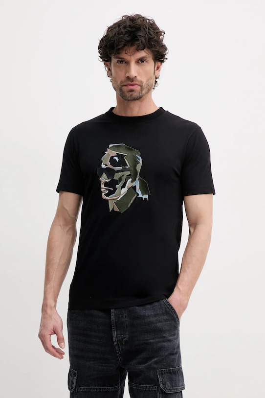 

Хлопковая футболка Karl Lagerfeld, черный