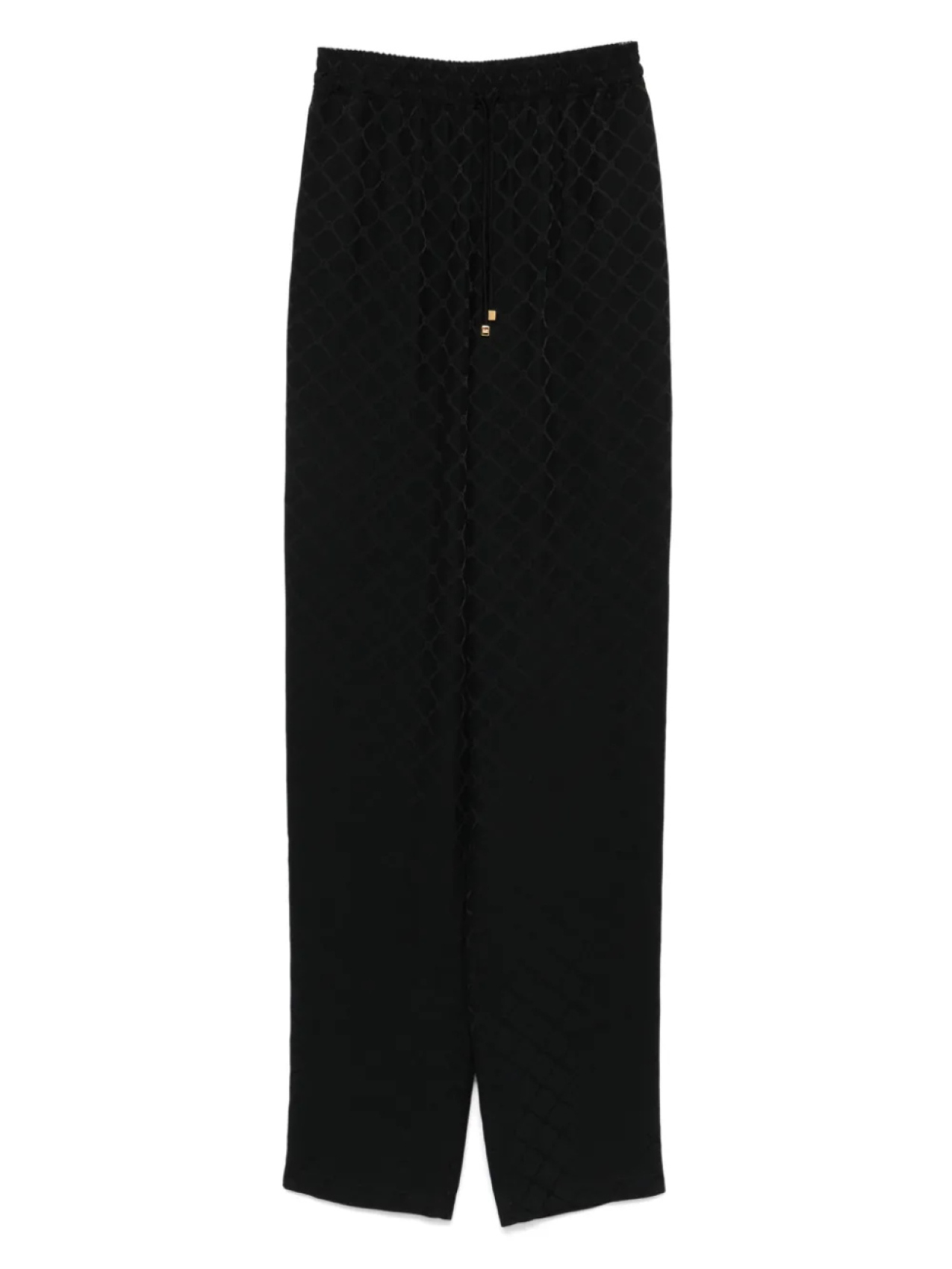 

Брюки из атласа с ромбовидным жаккардом Elisabetta Franchi, черный