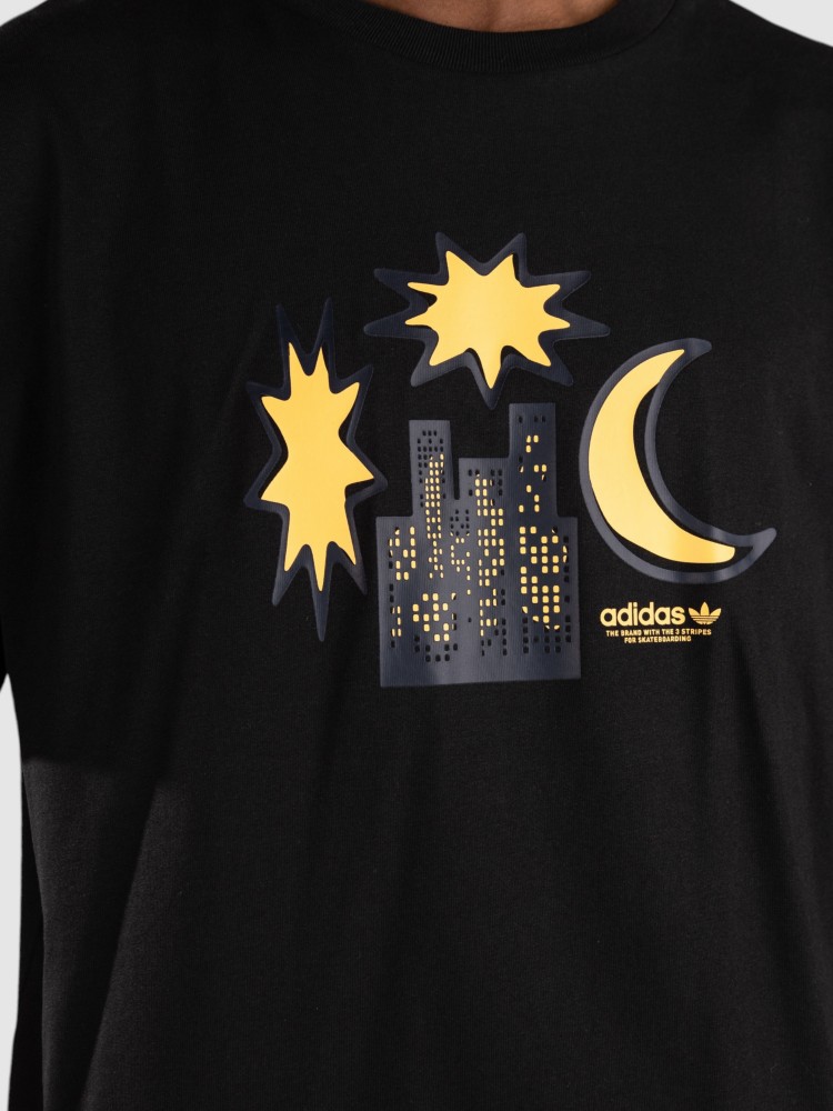 Футболка adidas Skateboarding Nightvision T-Shirt, black/legink/hazora — фото 3