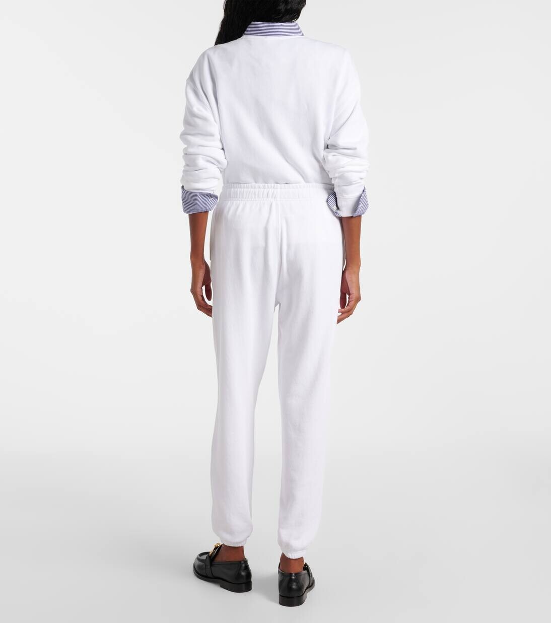 Спортивные брюки из хлопкового флиса с логотипом Polo Ralph Lauren, белый — фото 3