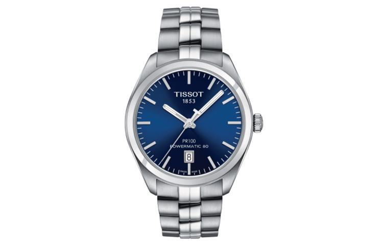

TISSOT Часы мужские PR100 Collection Automatic Mechanical Movement, водонепроницаемость 100 м, синий циферблат, 39 мм
