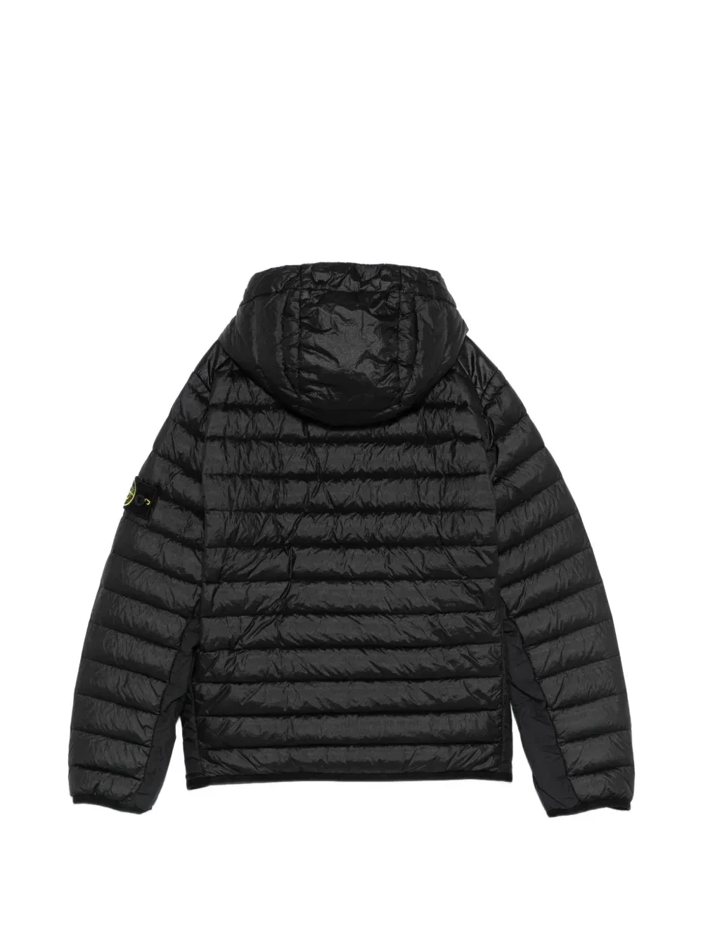Стеганая куртка с капюшоном Stone Island Junior, черный — фото 2
