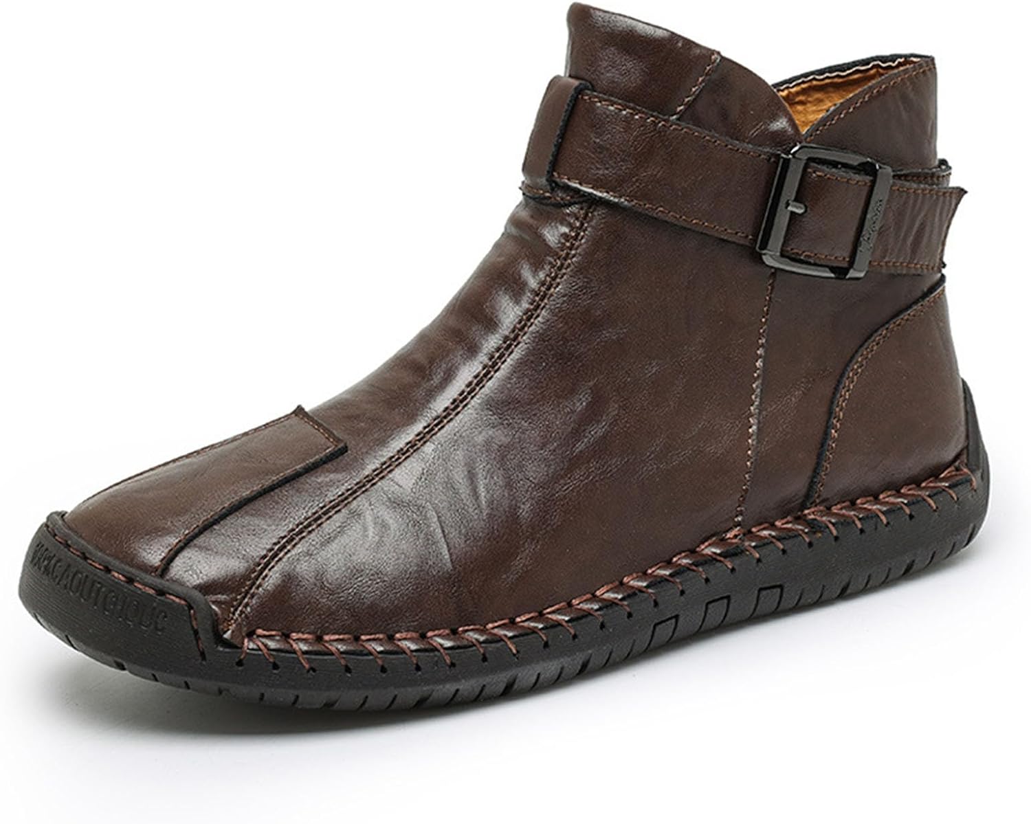 

Мужские классические ботинки Myallfeet Chukka с ручной прошивкой, модные средние, из мягкой кожи, оксфорд, повседневные ботинки до щиколотки, винтажные западные водительские туфли, Coffee