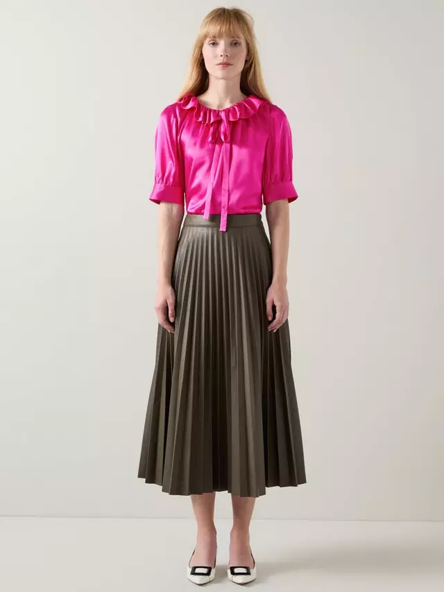 

Топ L.K.Bennett Coco Silk Blend, цвет bright pink