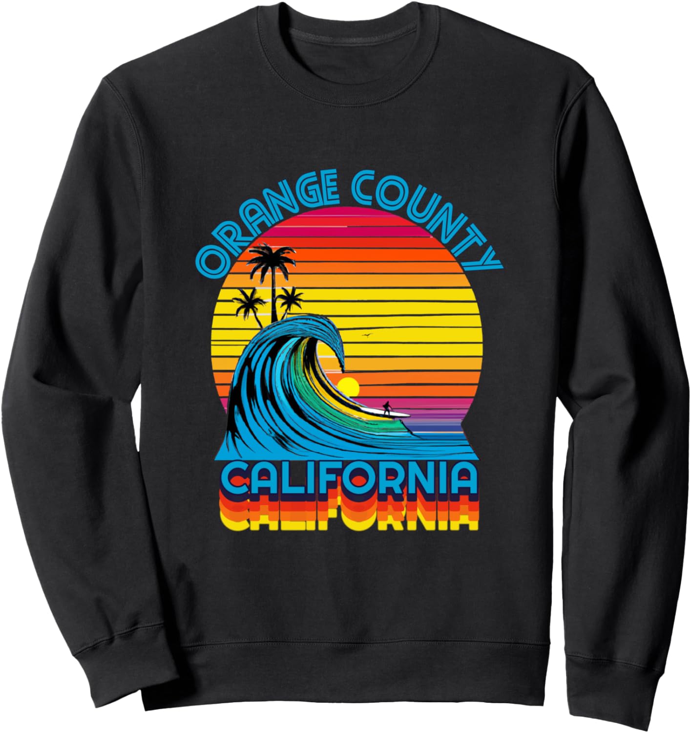 

Ретро-толстовка в стиле серфинга и пляжа округа Ориндж, черная Orange County Retro Beach Accessories