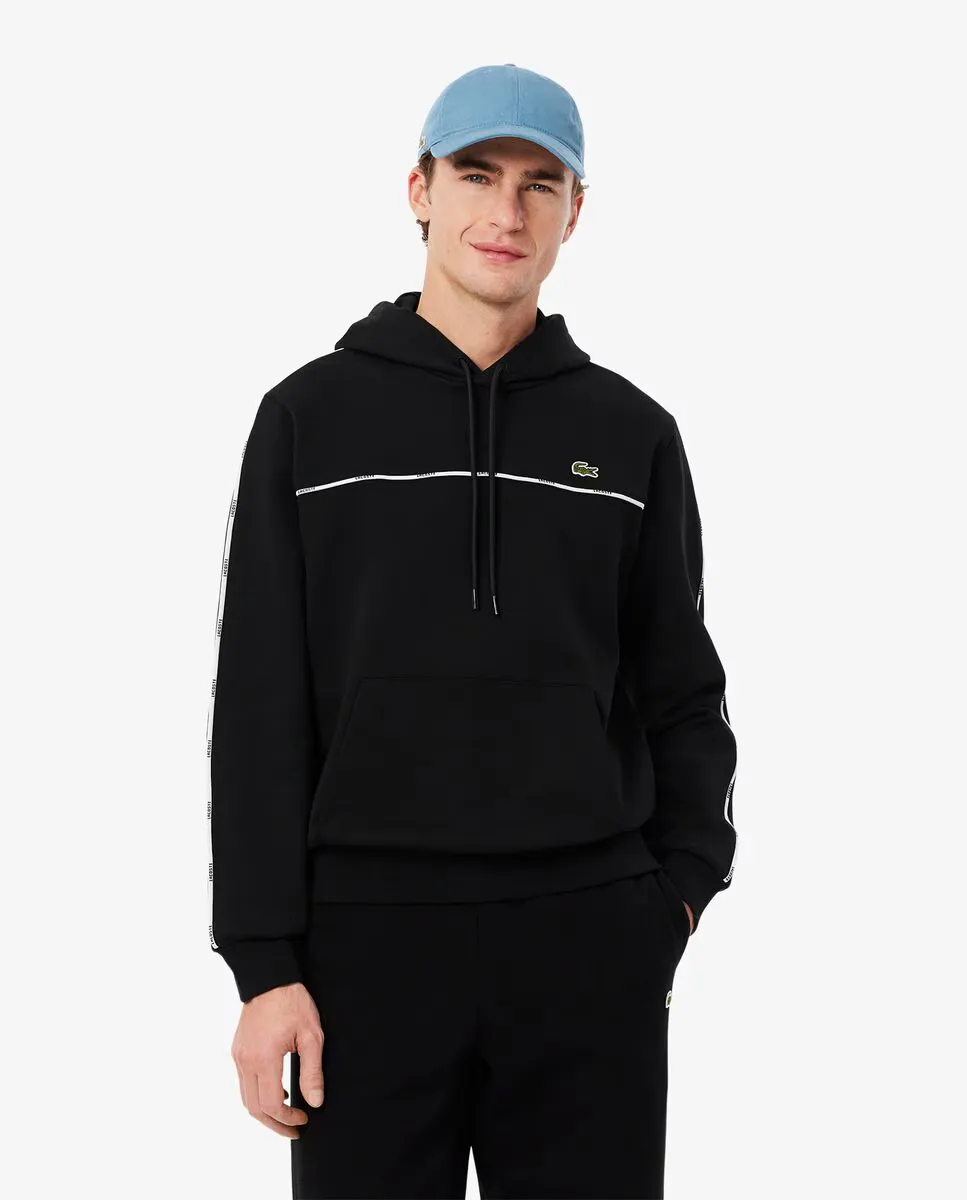 

Мужская толстовка классического кроя в полоску с логотипом Lacoste, черный