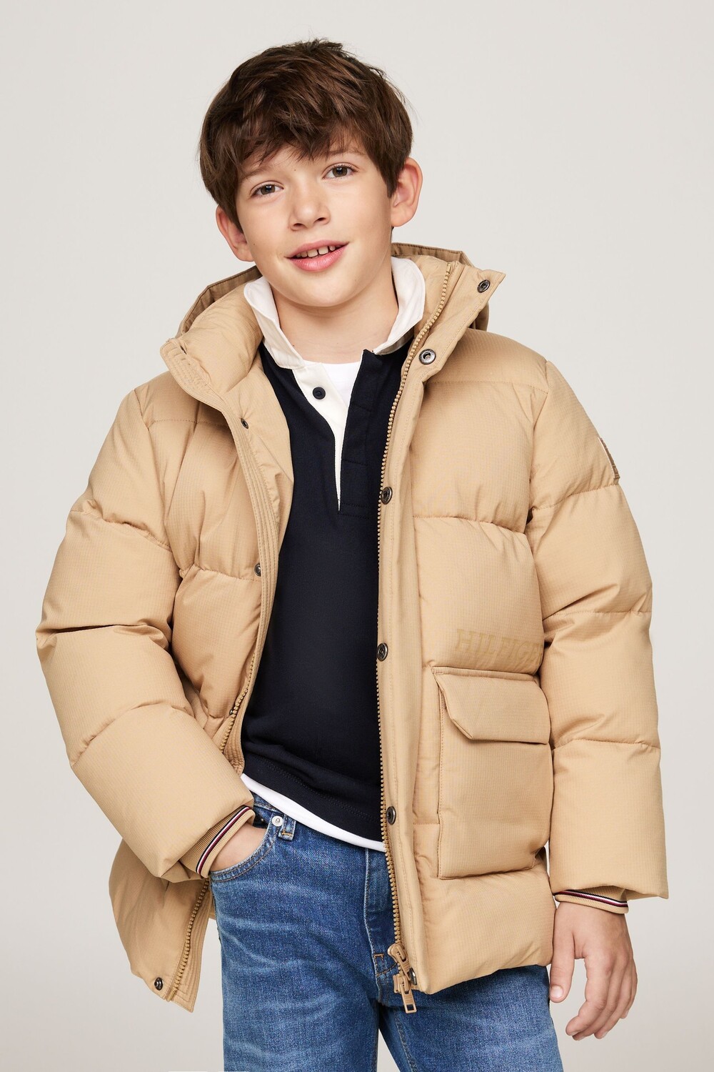 

Черный пуховик Monotype Ribstop Tommy Hilfiger, коричневый